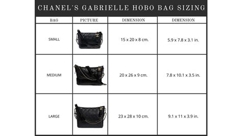 gabrielle chanel bag size